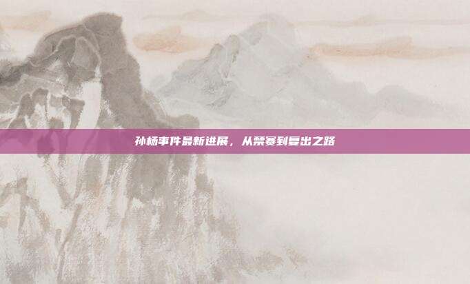 孙杨事件最新进展，从禁赛到复出之路