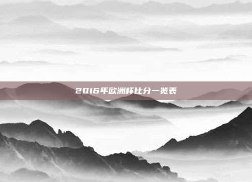 2016年欧洲杯比分一览表