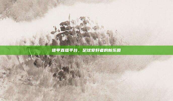 德甲直播平台，足球爱好者的新乐园