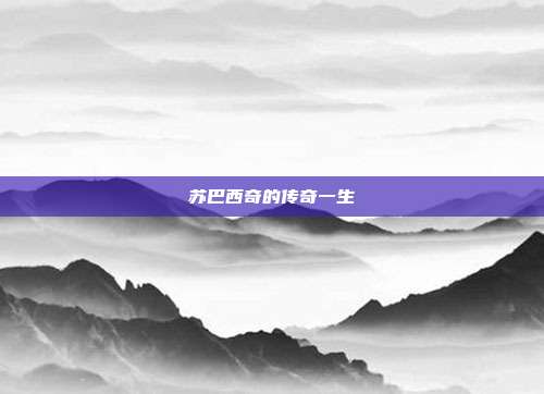 苏巴西奇的传奇一生