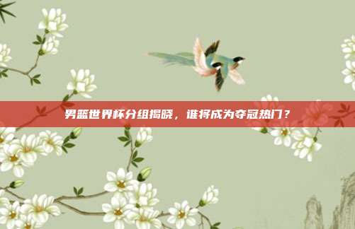男篮世界杯分组揭晓，谁将成为夺冠热门？