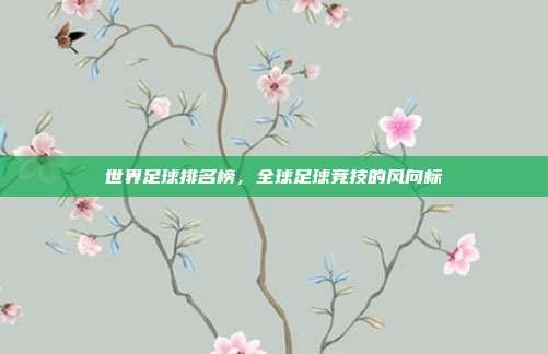世界足球排名榜，全球足球竞技的风向标