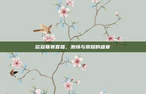欧冠联赛直播，激情与荣耀的盛宴