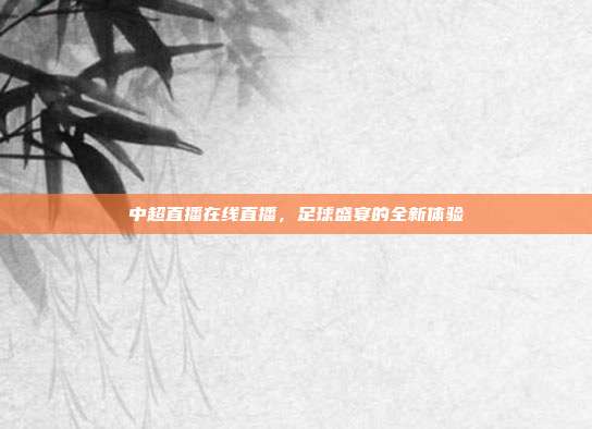 中超直播在线直播,足球盛宴的全新体验
