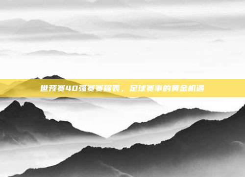 世预赛40强赛赛程表，足球赛事的黄金机遇