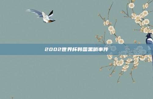 2002世界杯韩国黑哨事件