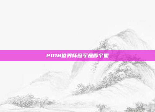 2018世界杯冠军是哪个国