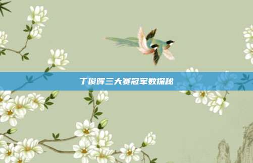 丁俊晖三大赛冠军数探秘