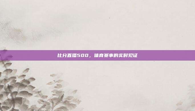 比分直播500,体育赛事的实时见证