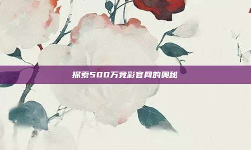 探索500万竞彩官网的奥秘