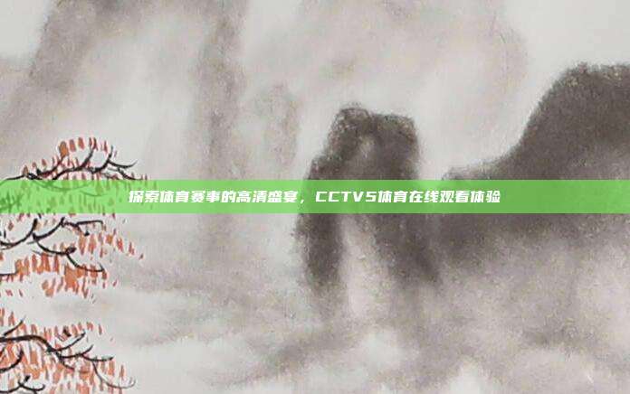 探索体育赛事的高清盛宴，CCTV5体育在线观看体验