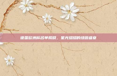 德国欧洲杯名单揭晓,星光熠熠的绿茵盛宴