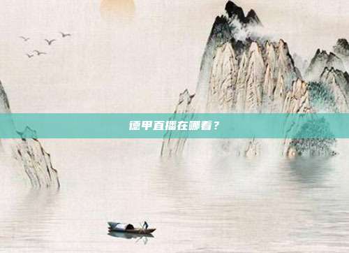 德甲直播在哪看?