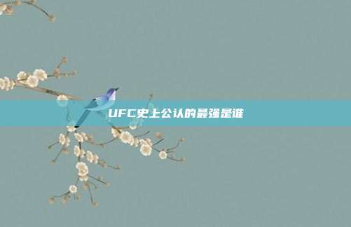 UFC史上公认的最强是谁