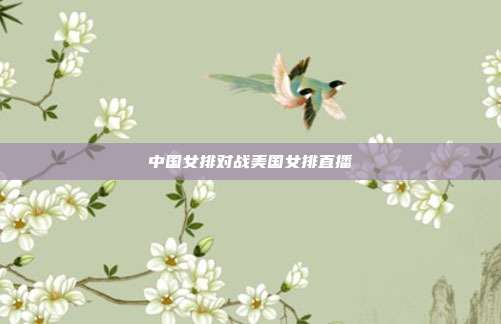 中国女排对战美国女排直播