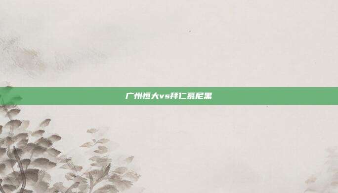广州恒大vs拜仁慕尼黑