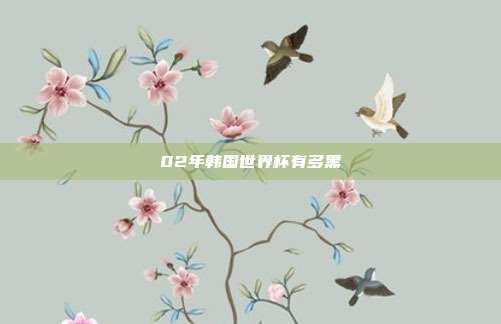 02年韩国世界杯有多黑