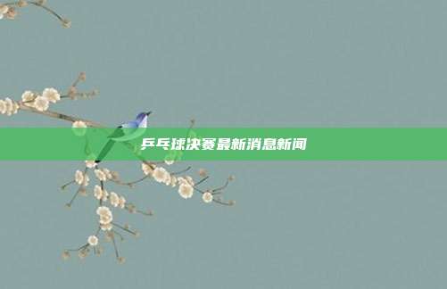 乒乓球决赛最新消息新闻