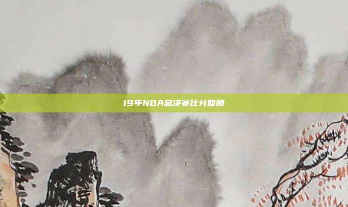 19年NBA总决赛比分回顾