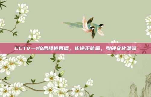 CCTV一1综合频道直播,传递正能量,引领文化潮流