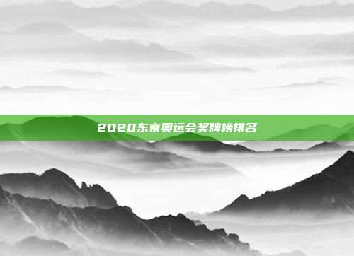 2020东京奥运会奖牌榜排名