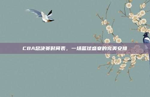 CBA总决赛时间表，一场篮球盛宴的完美安排