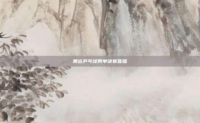 奥运乒乓球男单决赛直播