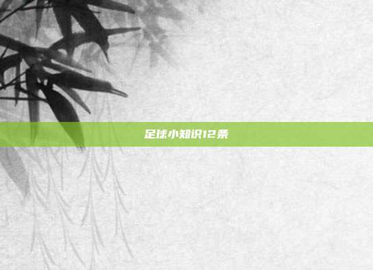 足球小知识12条