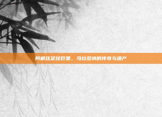 阿根廷足球巨星，马拉多纳的传奇与遗产