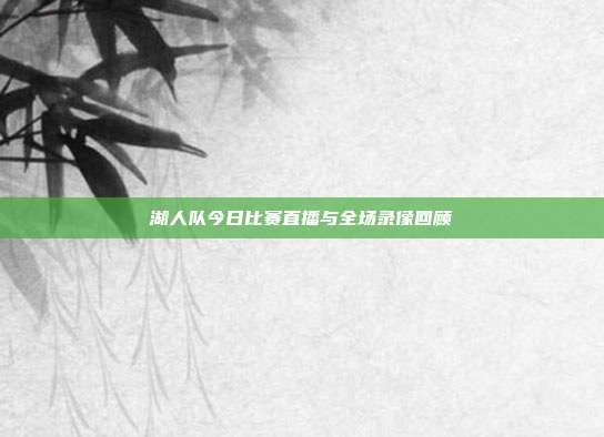 湖人队今日比赛直播与全场录像回顾