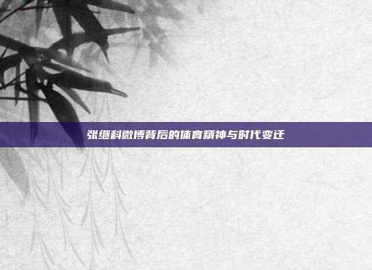 张继科微博背后的体育精神与时代变迁