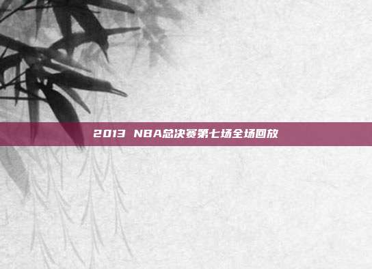 2013 NBA总决赛第七场全场回放