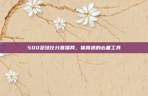 500足球比分直播网,体育迷的必备工具