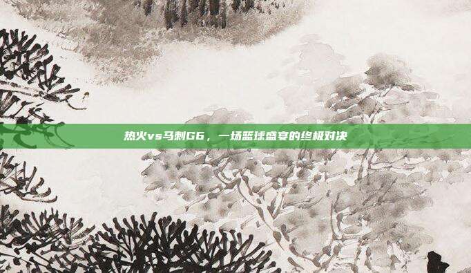 热火vs马刺G6,一场篮球盛宴的终极对决