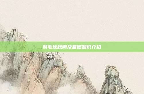 羽毛球规则及基础知识介绍
