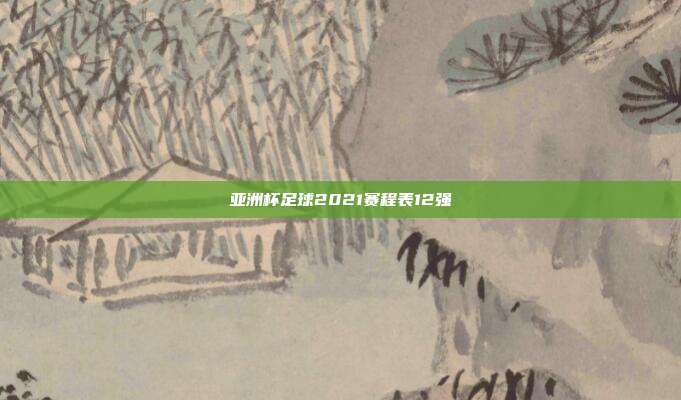 亚洲杯足球2021赛程表12强