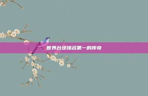 世界台球排名第一的传奇