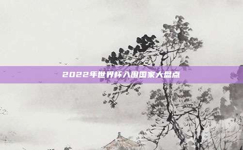2022年世界杯入围国家大盘点