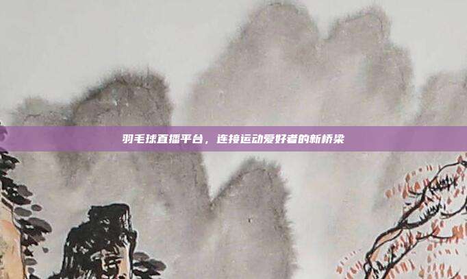 羽毛球直播平台，连接运动爱好者的新桥梁