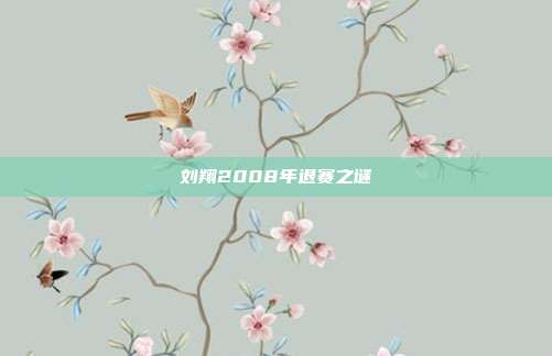 刘翔2008年退赛之谜