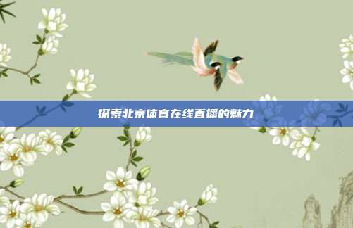 探索北京体育在线直播的魅力