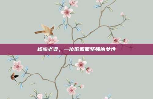 杨鸣老婆，一位低调而坚强的女性