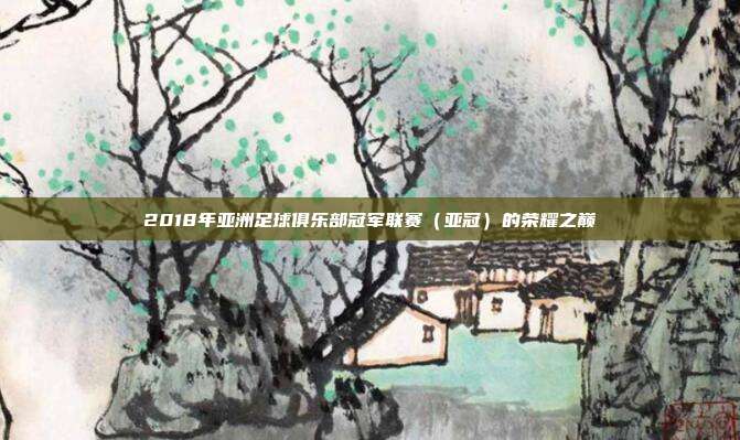 2018年亚洲足球俱乐部冠军联赛（亚冠）的荣耀之巅
