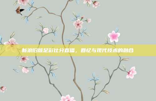 新浪旧版足彩比分直播，回忆与现代技术的融合