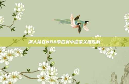 湖人队在NBA季后赛中迎来关键胜利