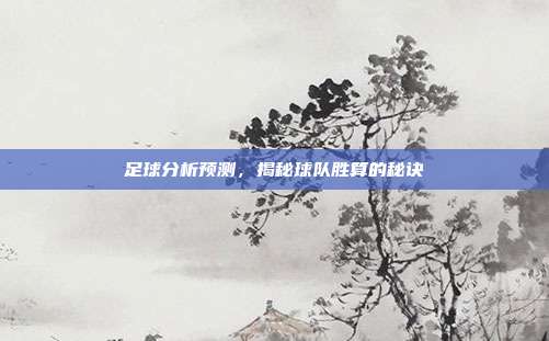足球分析预测,揭秘球队胜算的秘诀