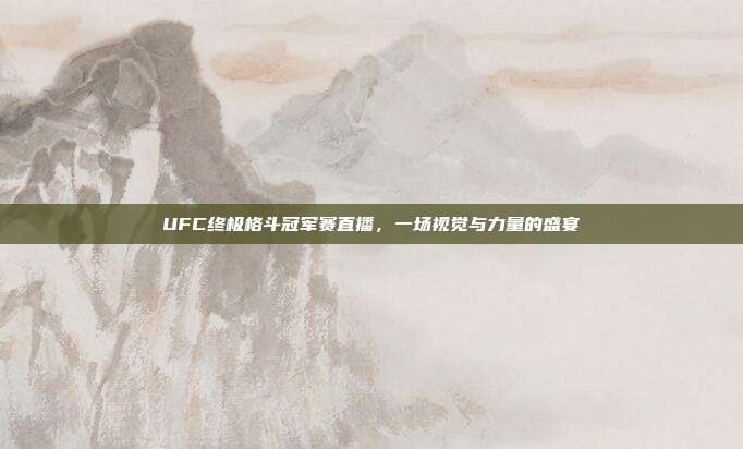 UFC终极格斗冠军赛直播,一场视觉与力量的盛宴