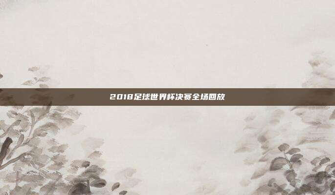 2018足球世界杯决赛全场回放