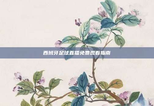西班牙足球直播免费观看指南