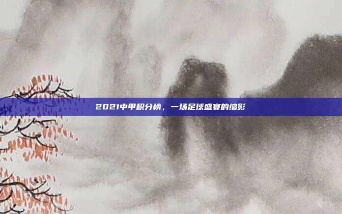 2021中甲积分榜，一场足球盛宴的缩影